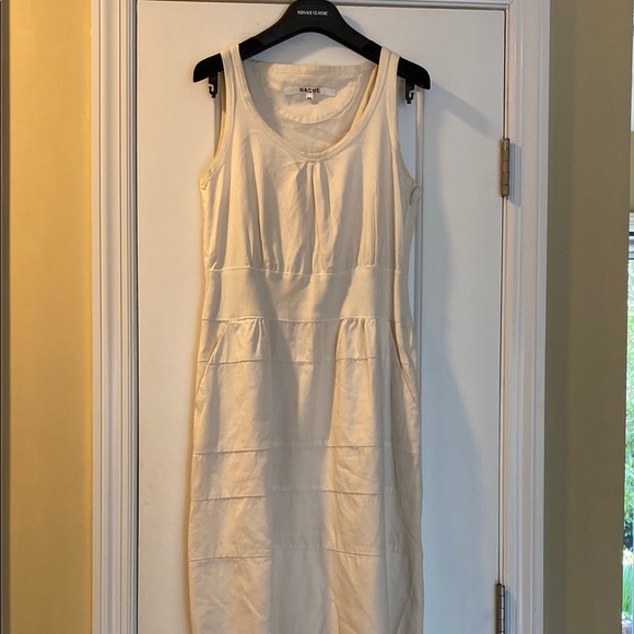Hache Made in Italy 🇮🇹 💯 Cotton Dress Side Pockets Butter Soft Never Used
